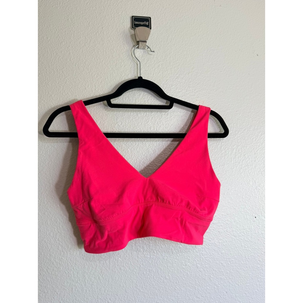 Lululemon Align V-Neck Bra Light Support C/D Cup Lip Gloss Pink Size 10 LW2DTJS